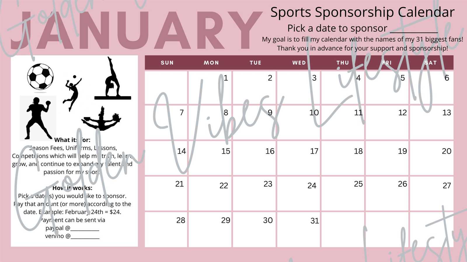 sponsorship calendar template