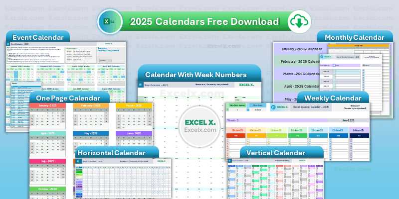 spreadsheet calendar template 2025