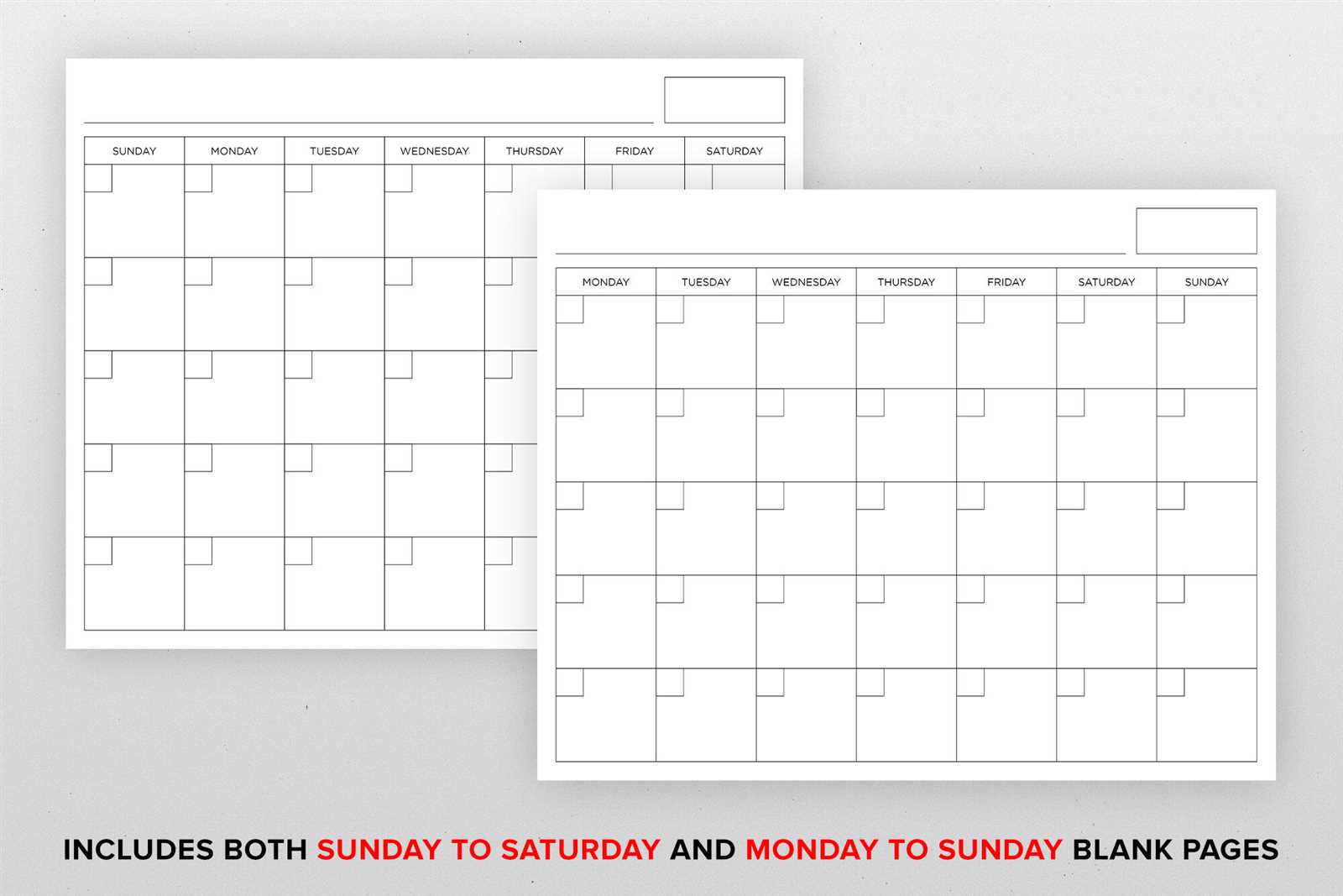 sunday through saturday calendar template