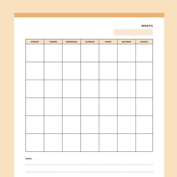 sunday through saturday calendar template