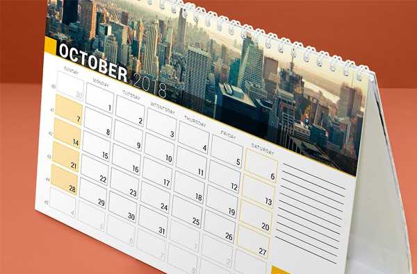 table top calendar design template