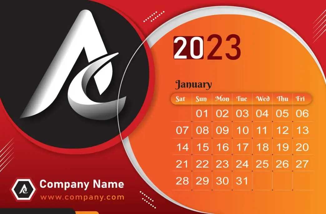 table top calendar template