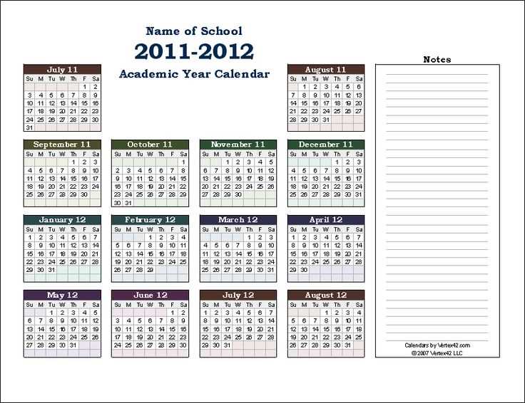 teaching calendar template