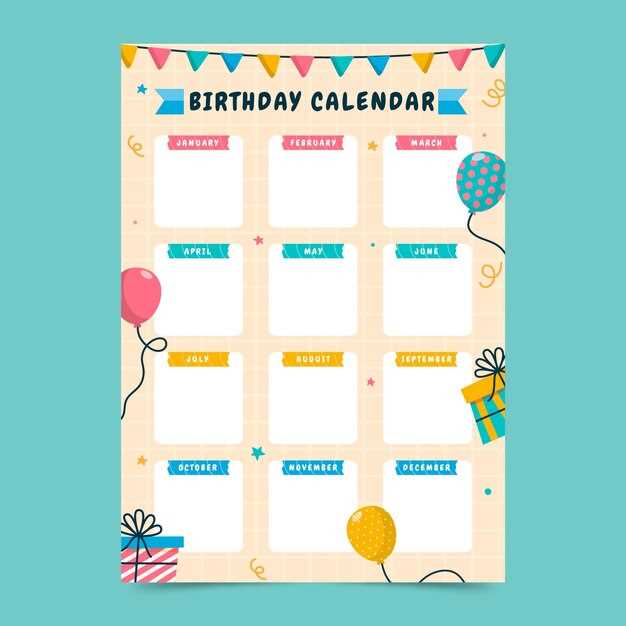 team birthday calendar template