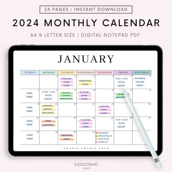 tear away calendar template