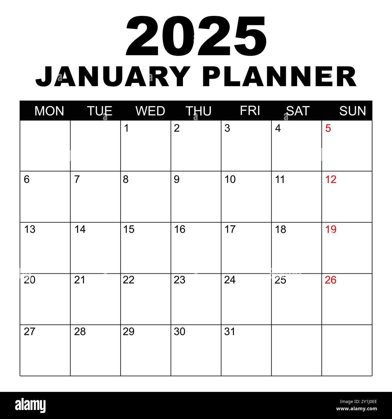 template for january 2025 calendar