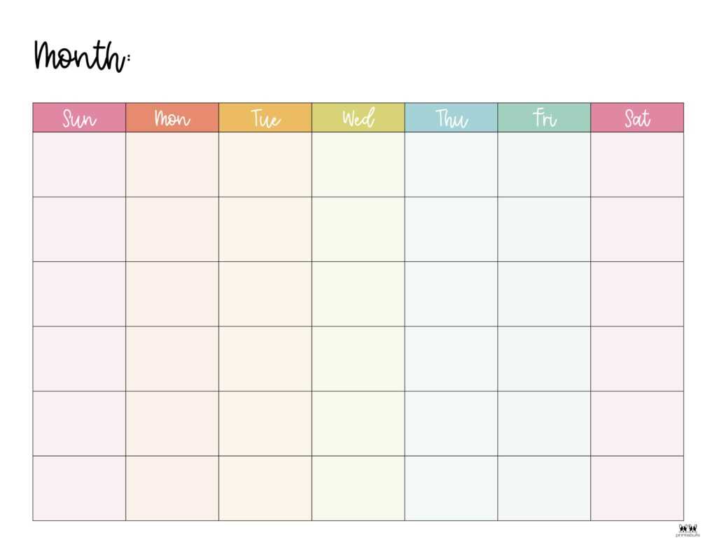 template free printable cute blank calendar