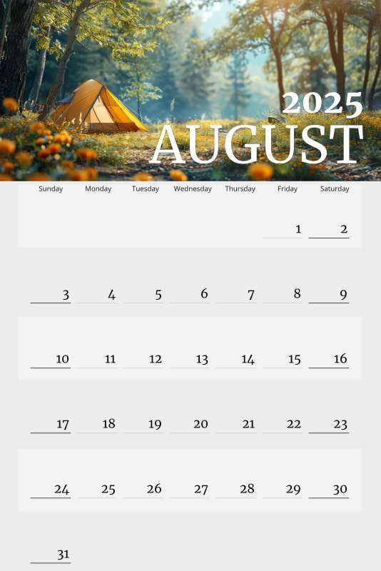 tent calendar template