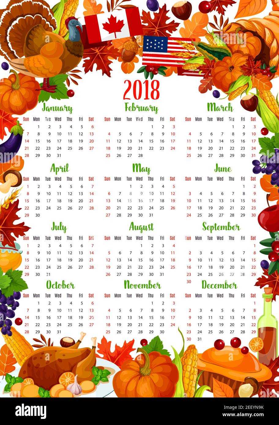 thanksgiving calendar template