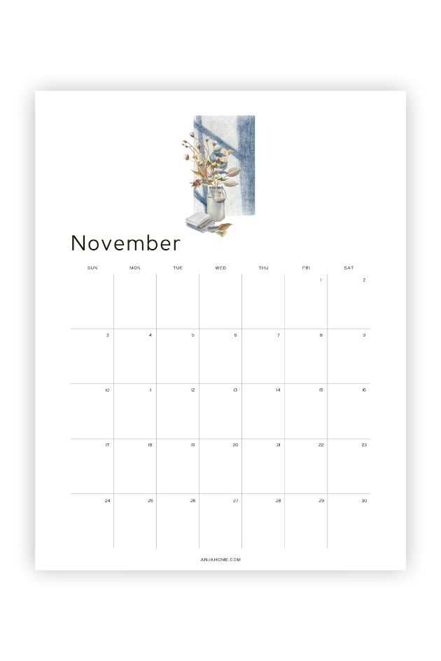 thanksgiving calendar template