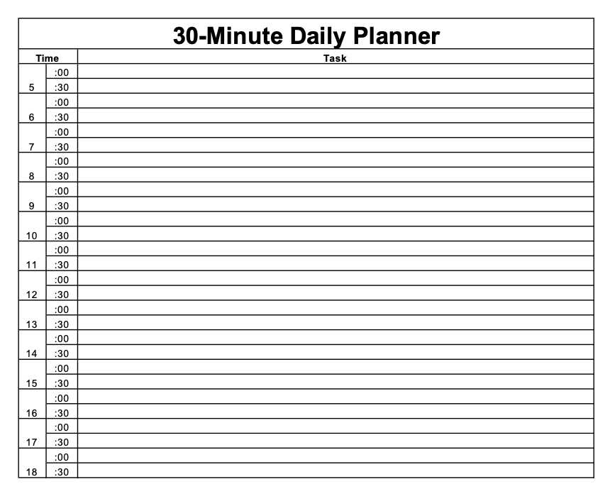 time box calendar template