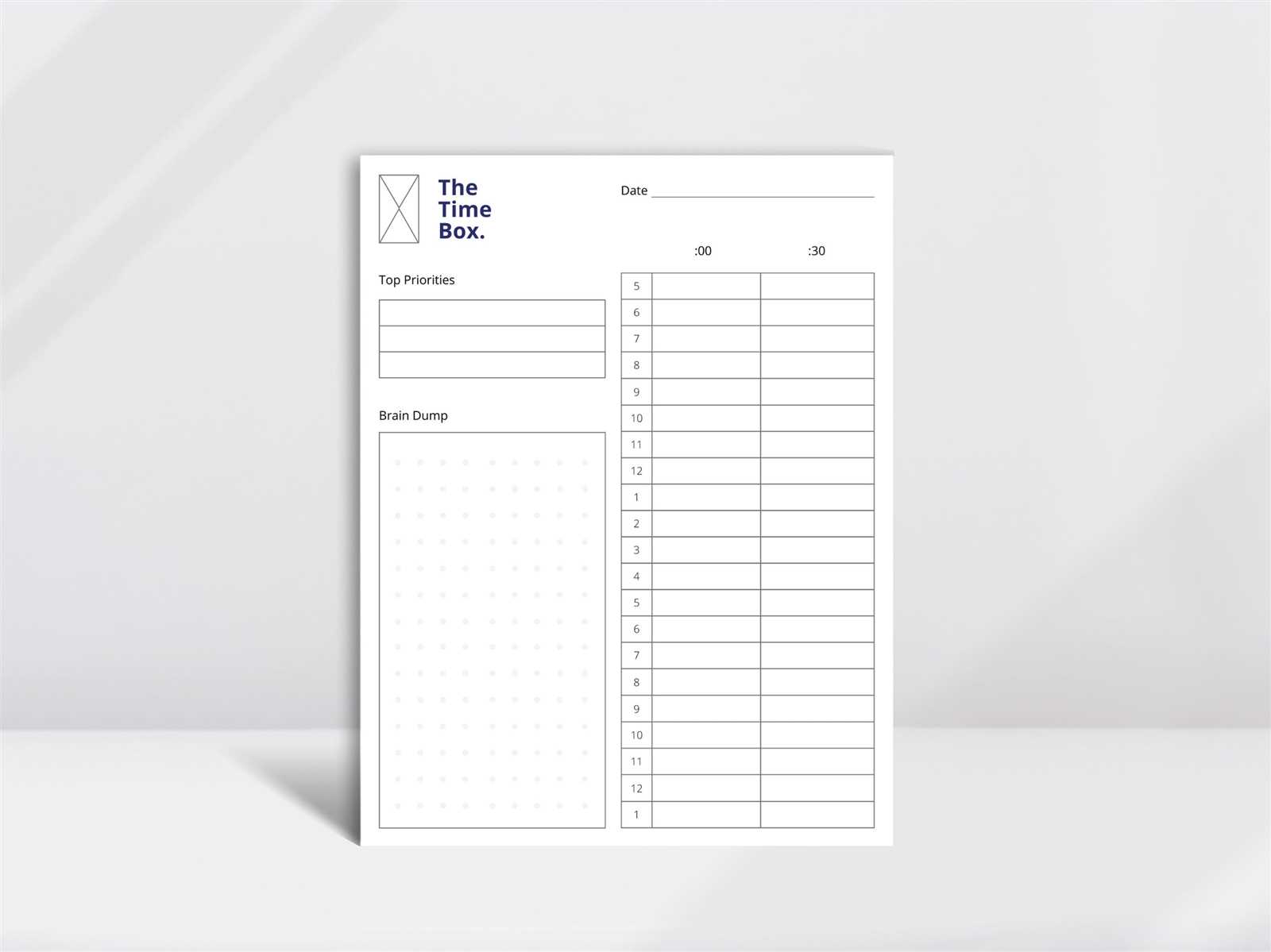 time box calendar template