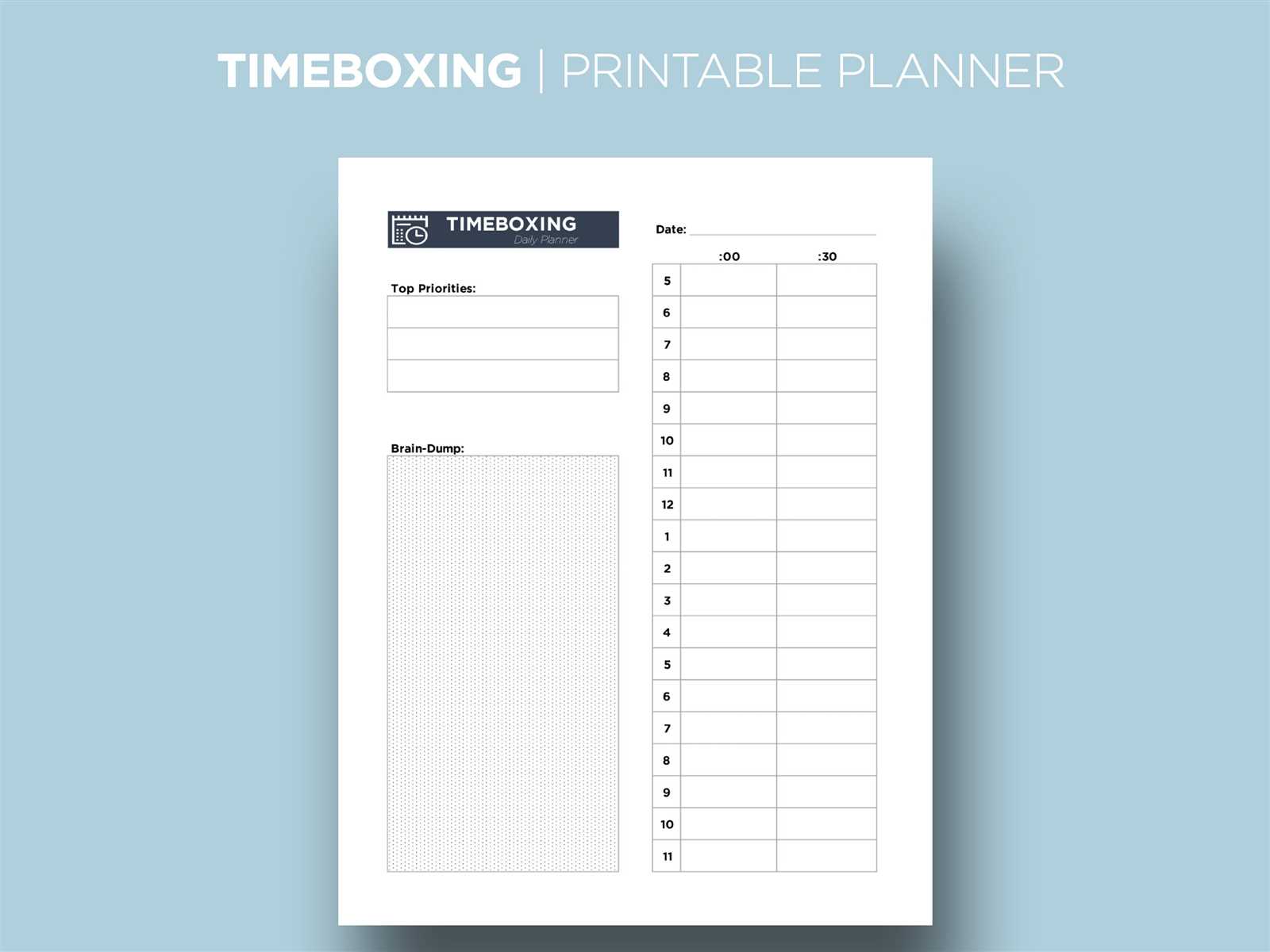 timebox calendar template