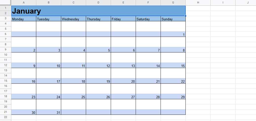 tracking calendar template