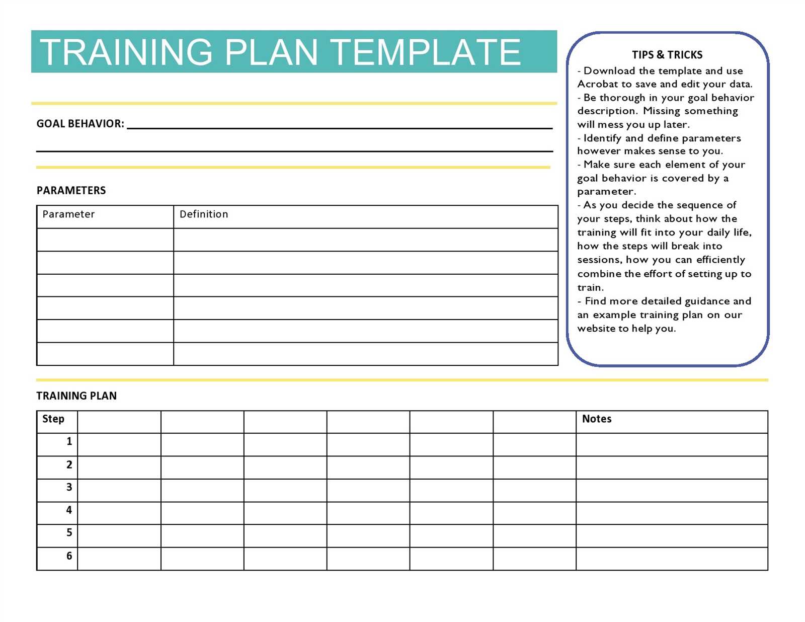 training calendar template free download