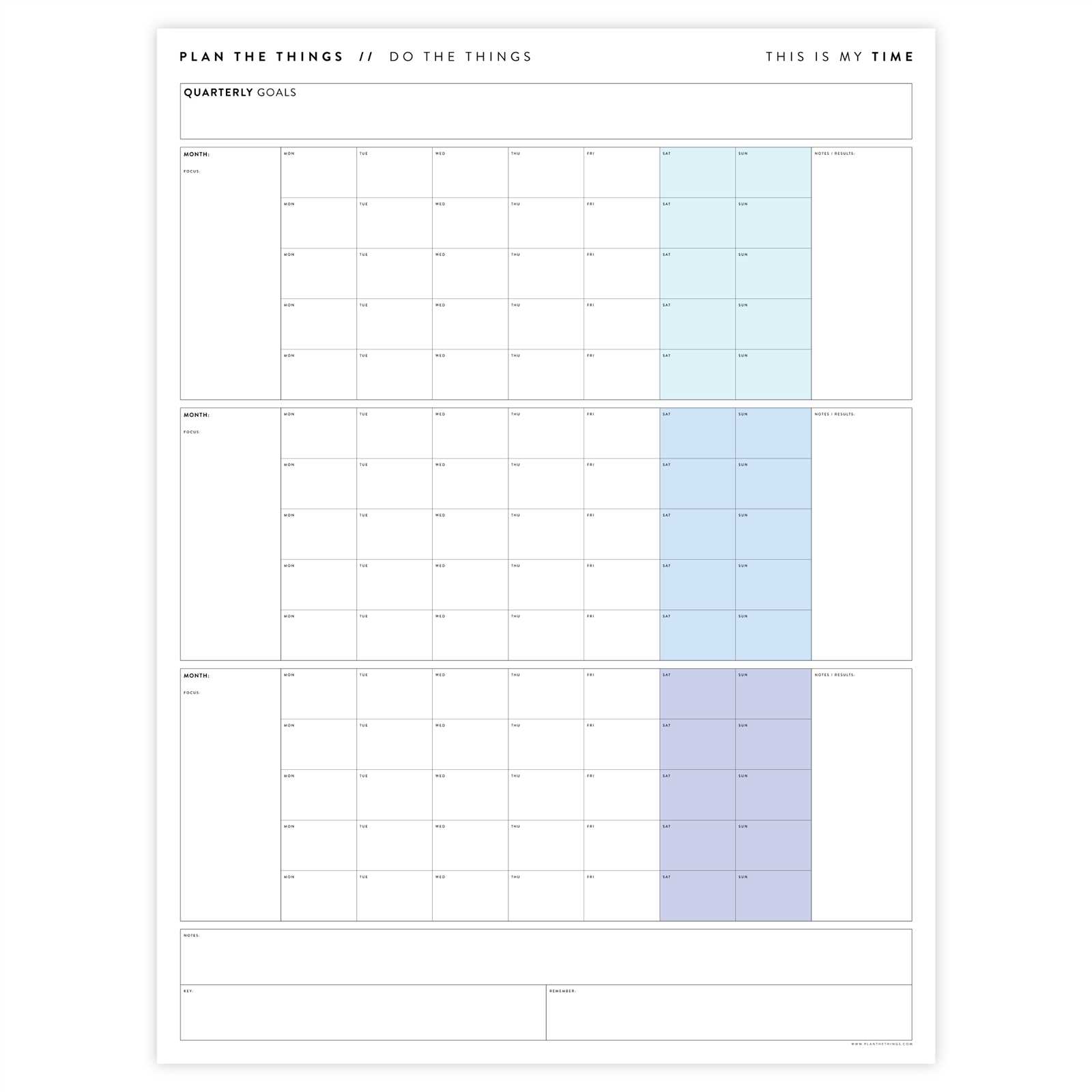 undated weekly calendar template