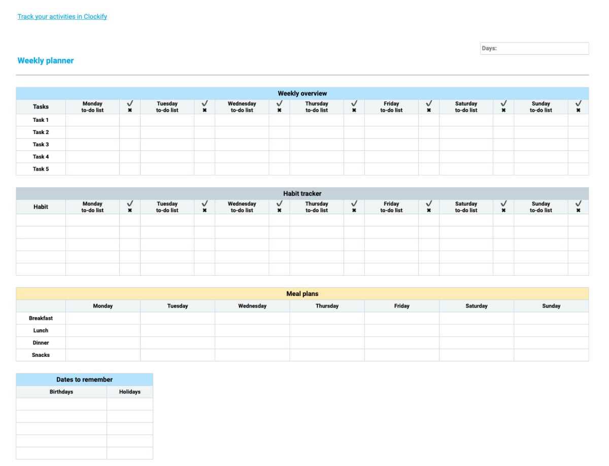 vacation calendar planner template download