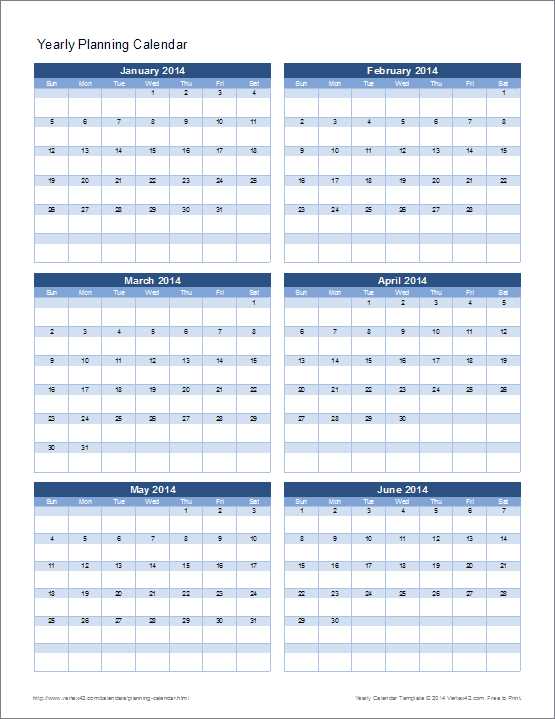 vacation calendar planner template download
