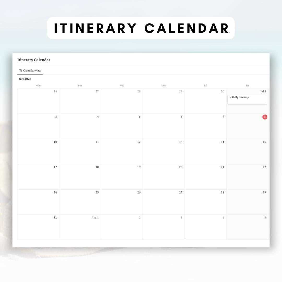 vacation calendar template