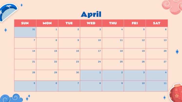 virtual calendar template