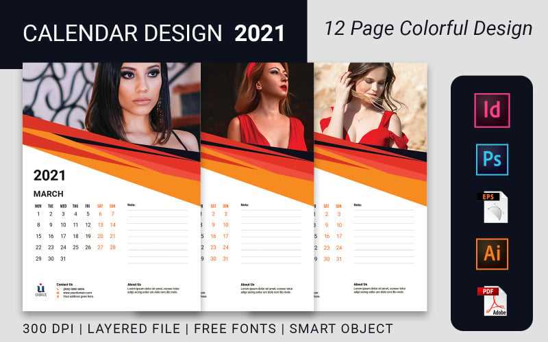 wall calendar design template