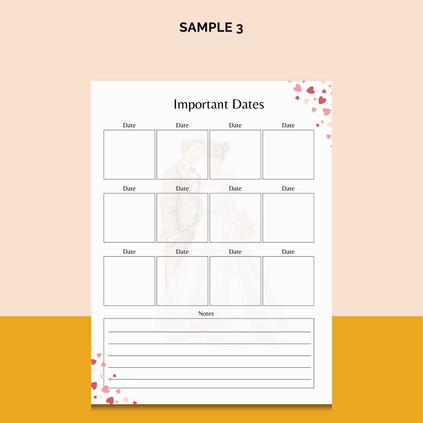 wedding calendar template free