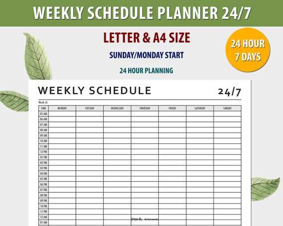 week calendar template with hours