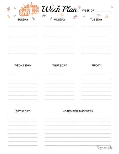 week of calendar template