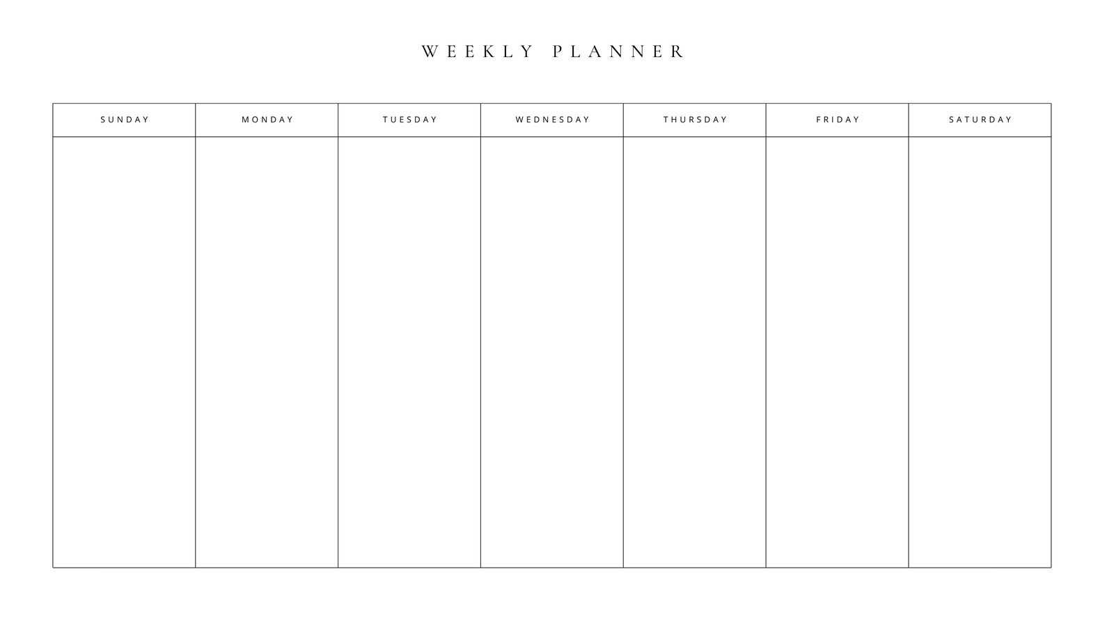 week view calendar template