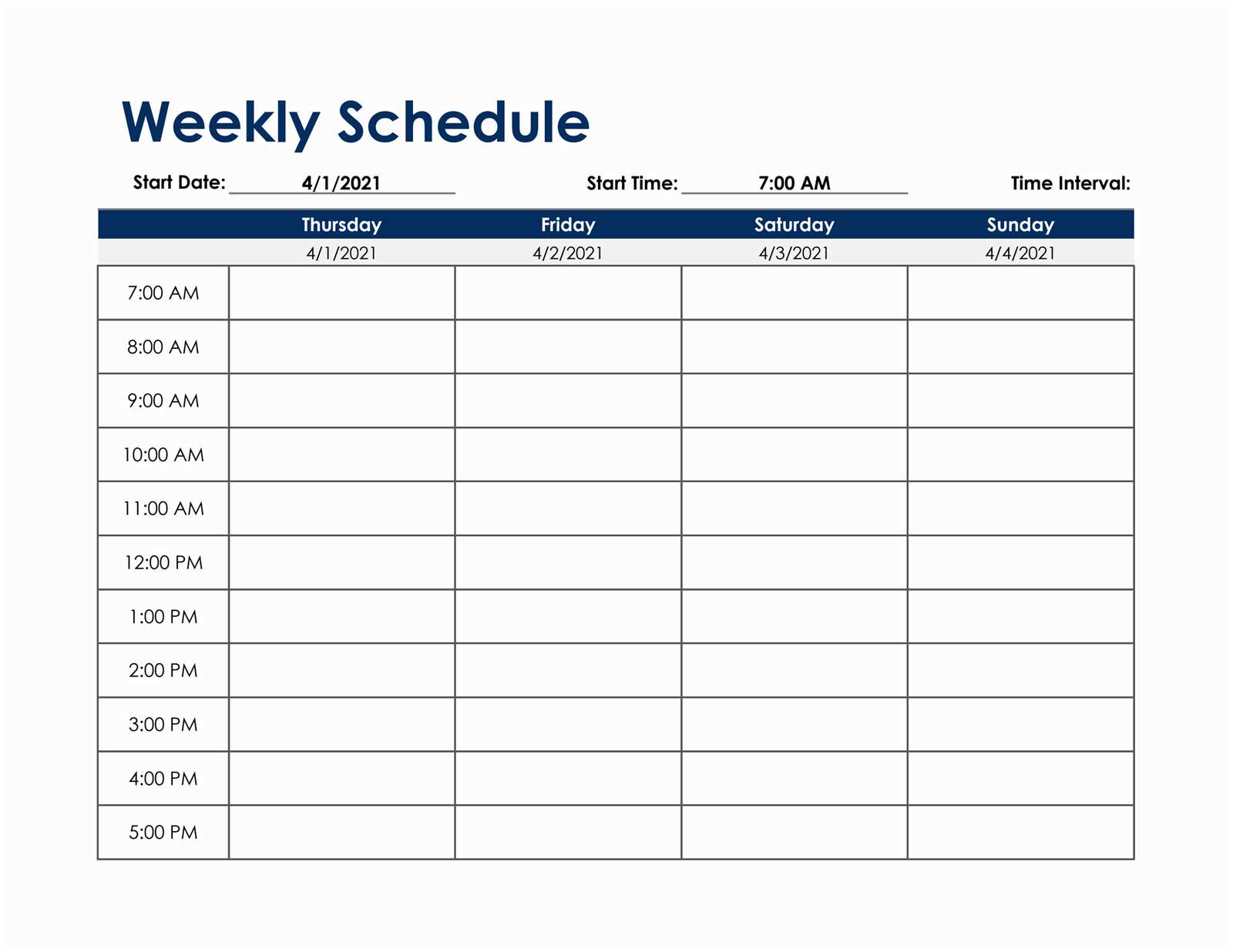 weekly activity calendar template