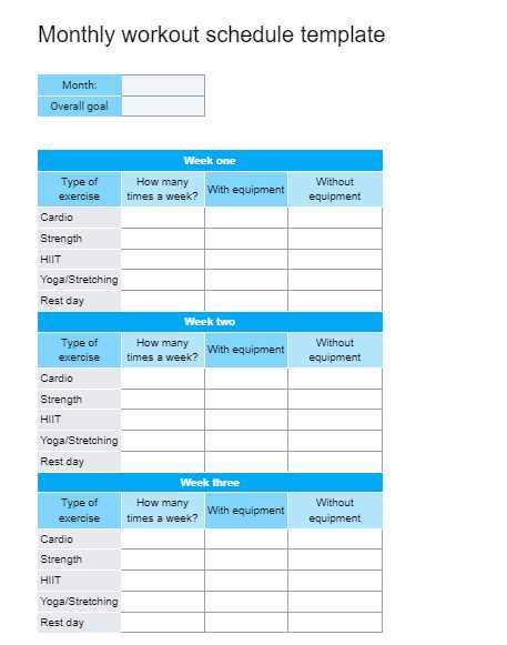 weekly activity calendar template