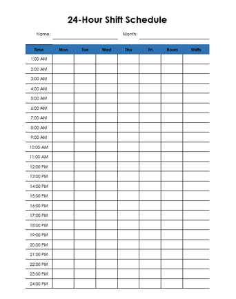 weekly am pm calendar template