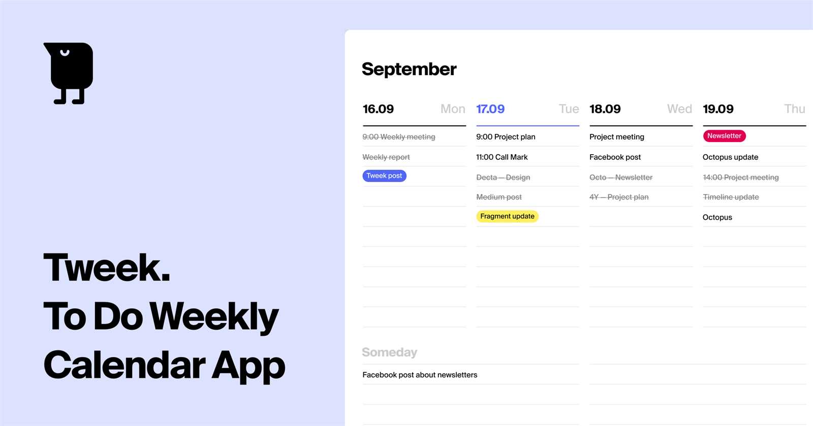 weekly calendar checklist template