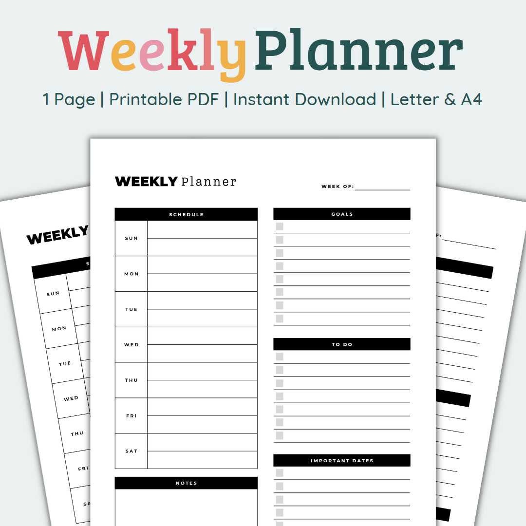 weekly calendar template download