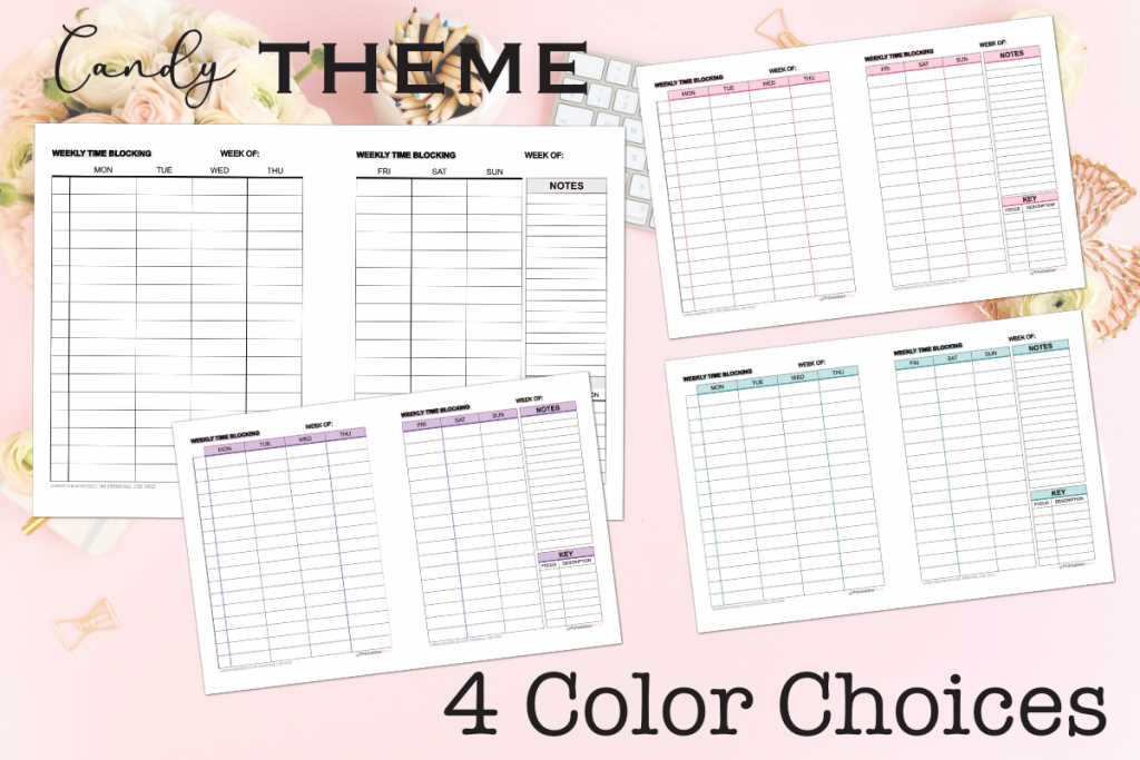 weekly calendar template printable free