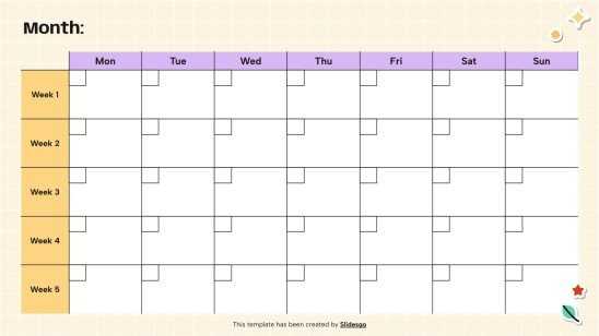 weekly student calendar template