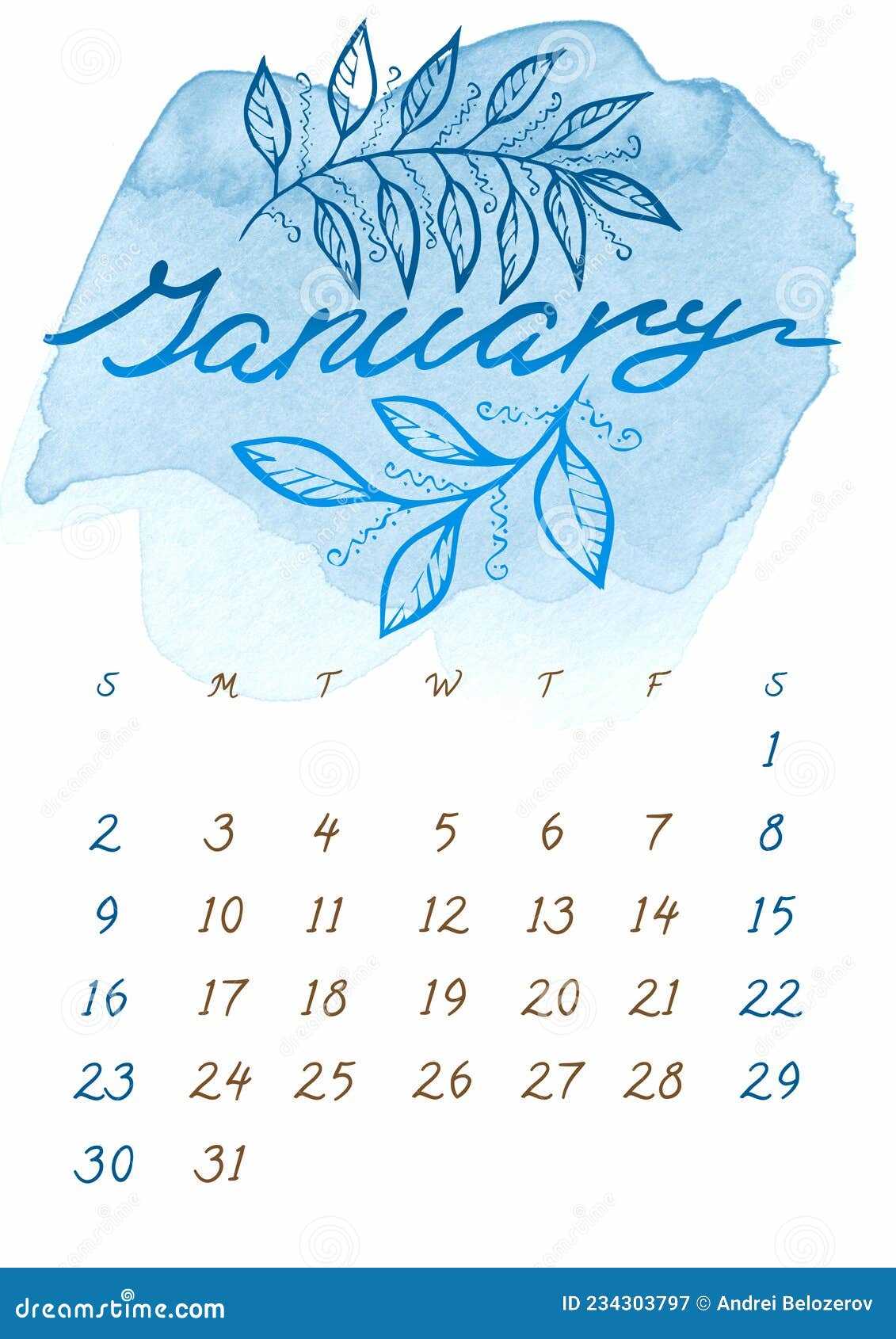 winter calendar template