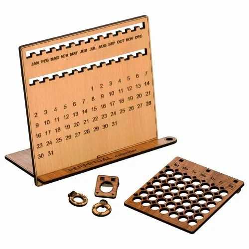 wooden perpetual calendar template