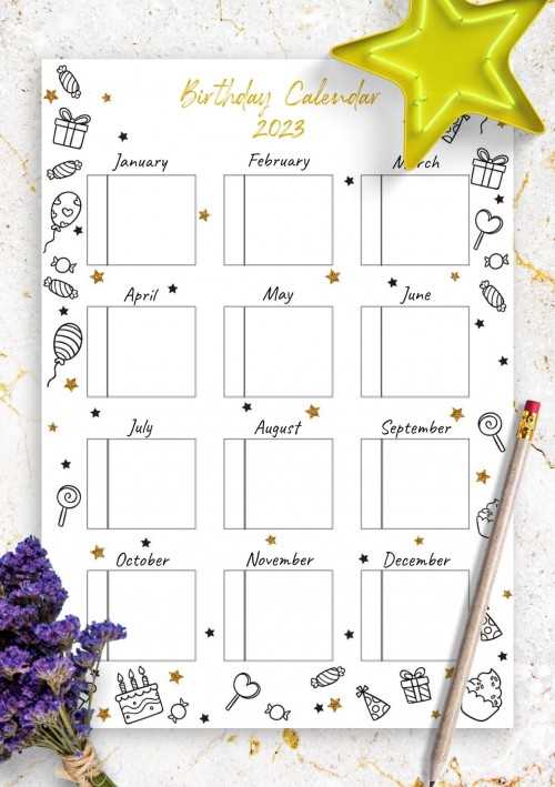 work birthday calendar template