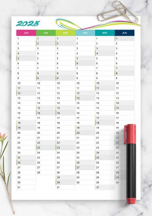 work plan calendar template 2025