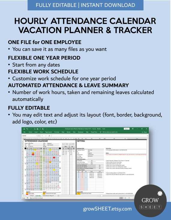 work vacation calendar template