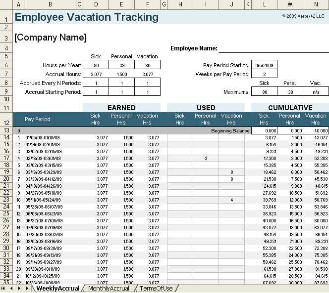 work vacation calendar template