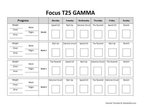 workout calendar template