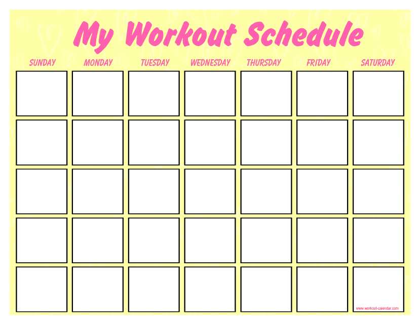 workout calendar template