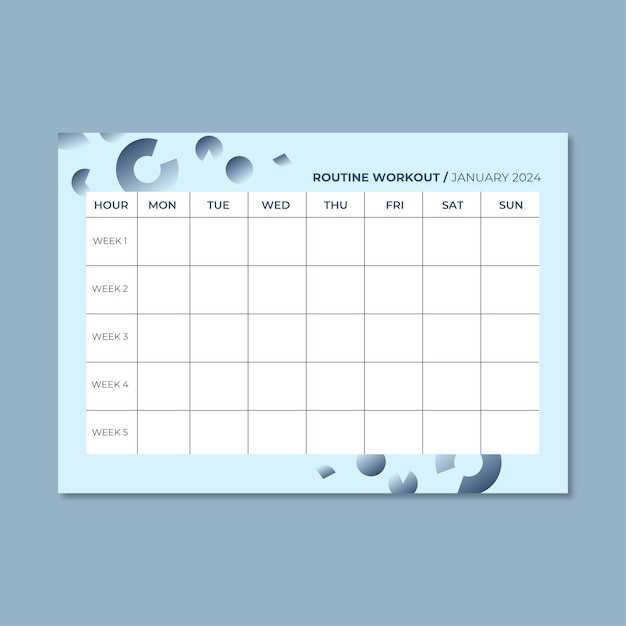 workout calendar template