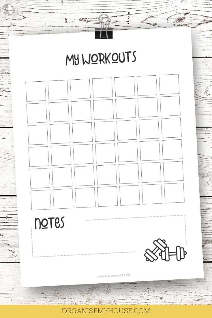 workout schedule calendar template