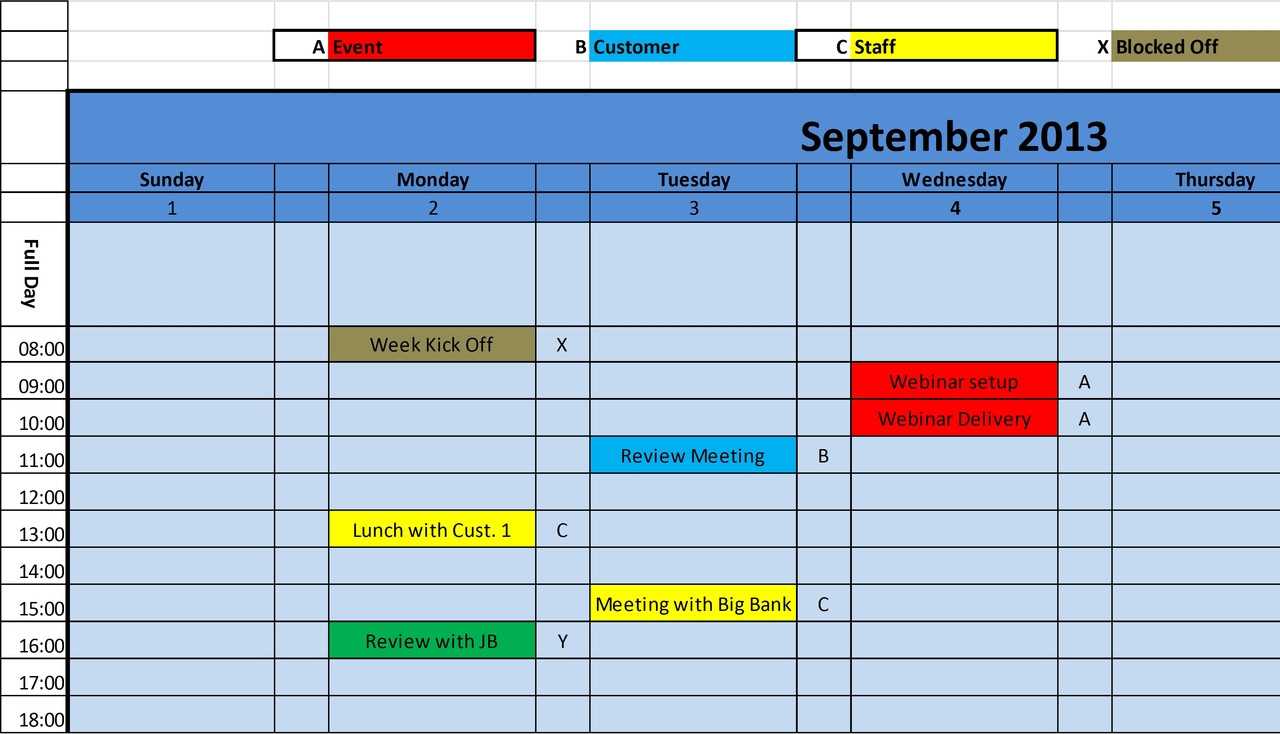 xls calendar template