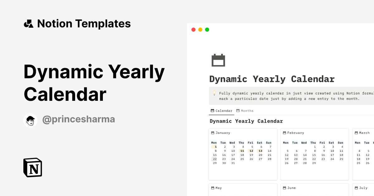 year view calendar template