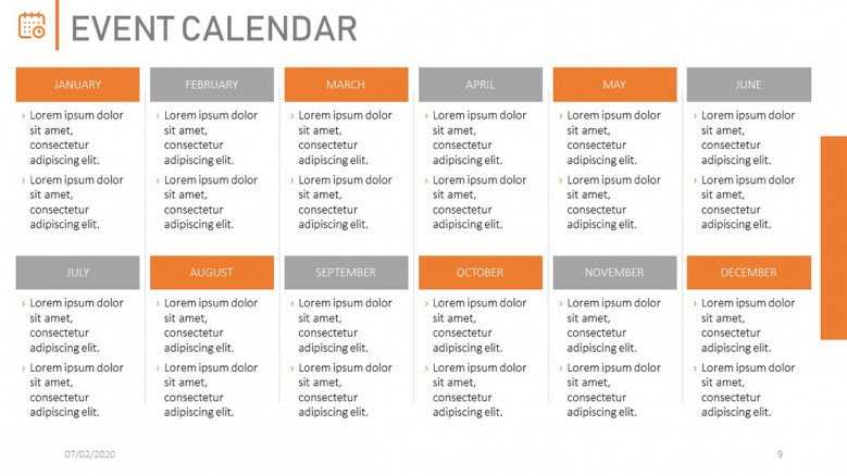 yearly calendar of events template