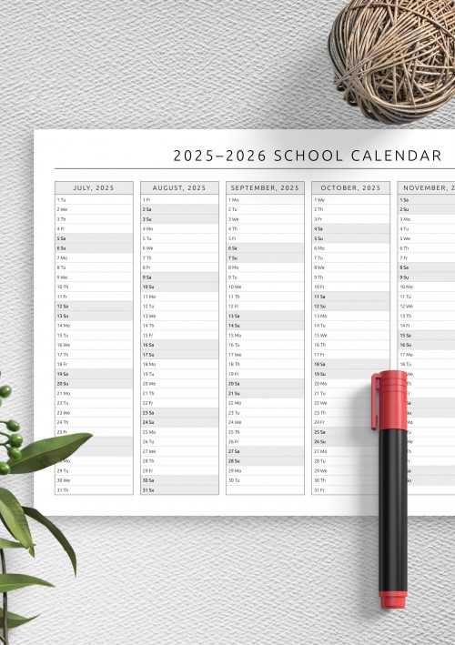 a4 calendar template 2025